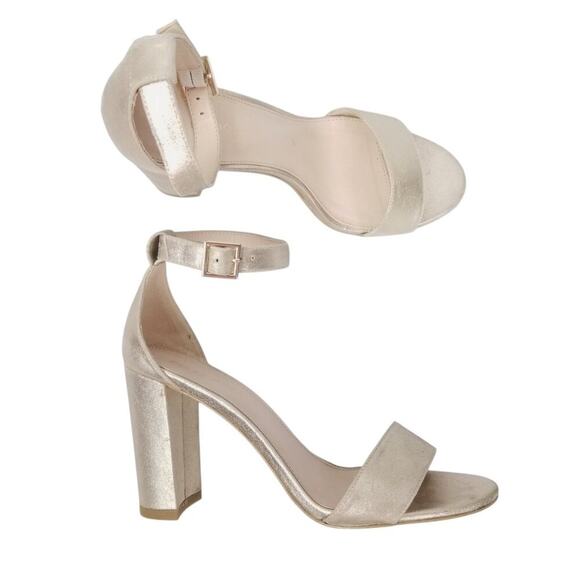 Pelle Moda High Heel Sandals Gold Sz 8 - Picture 1 of 8